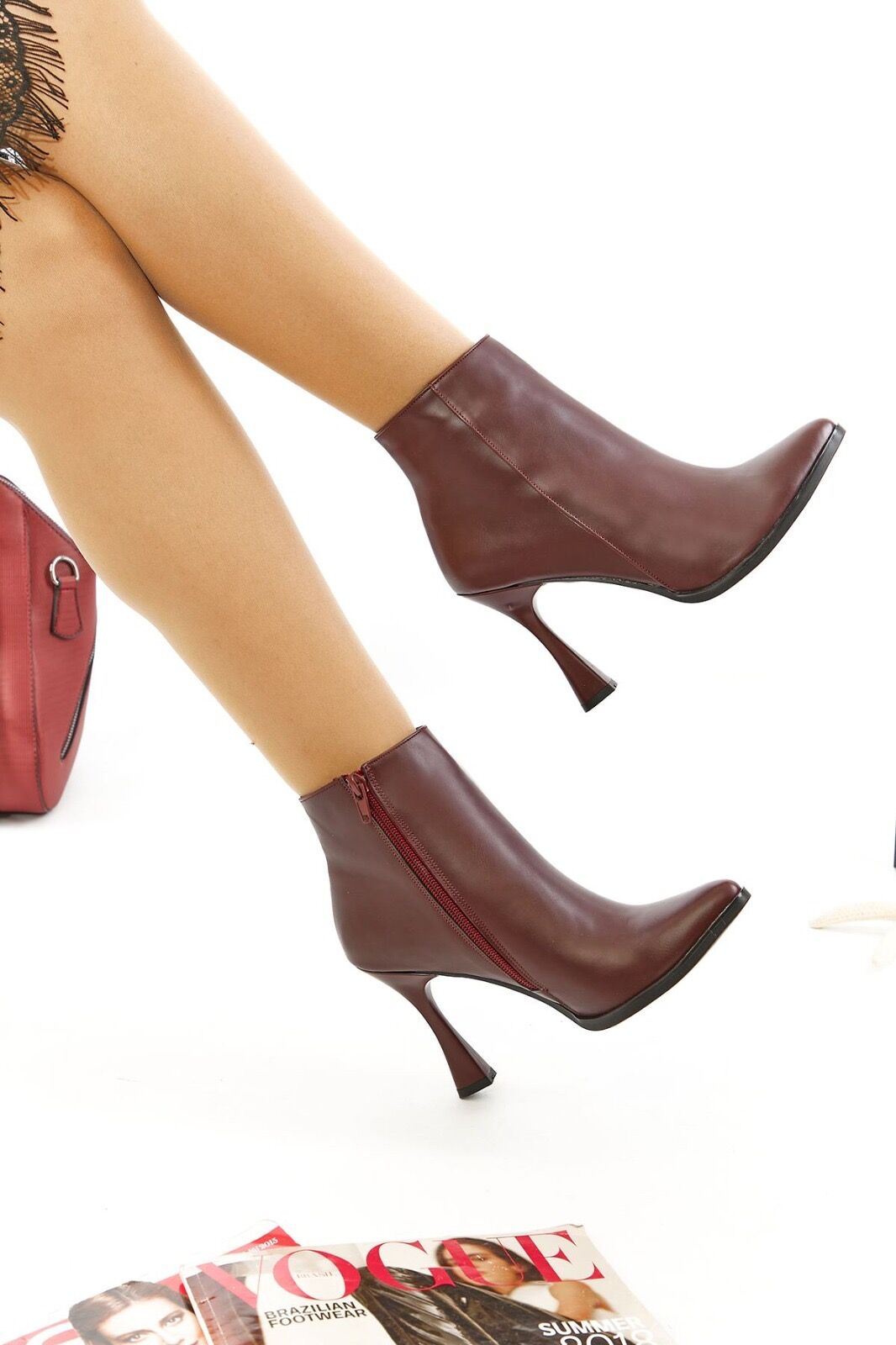 ASİA BORDO  TOPUKLU BOT (9CM)